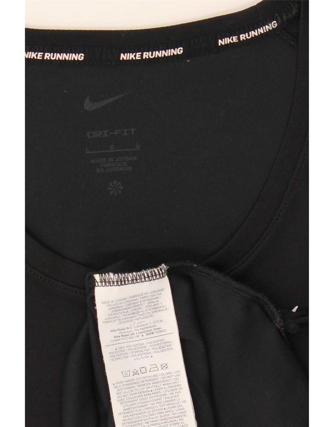 Nike Womens Dri Fit Vest Top UK 16 Grande Poliéster Preto