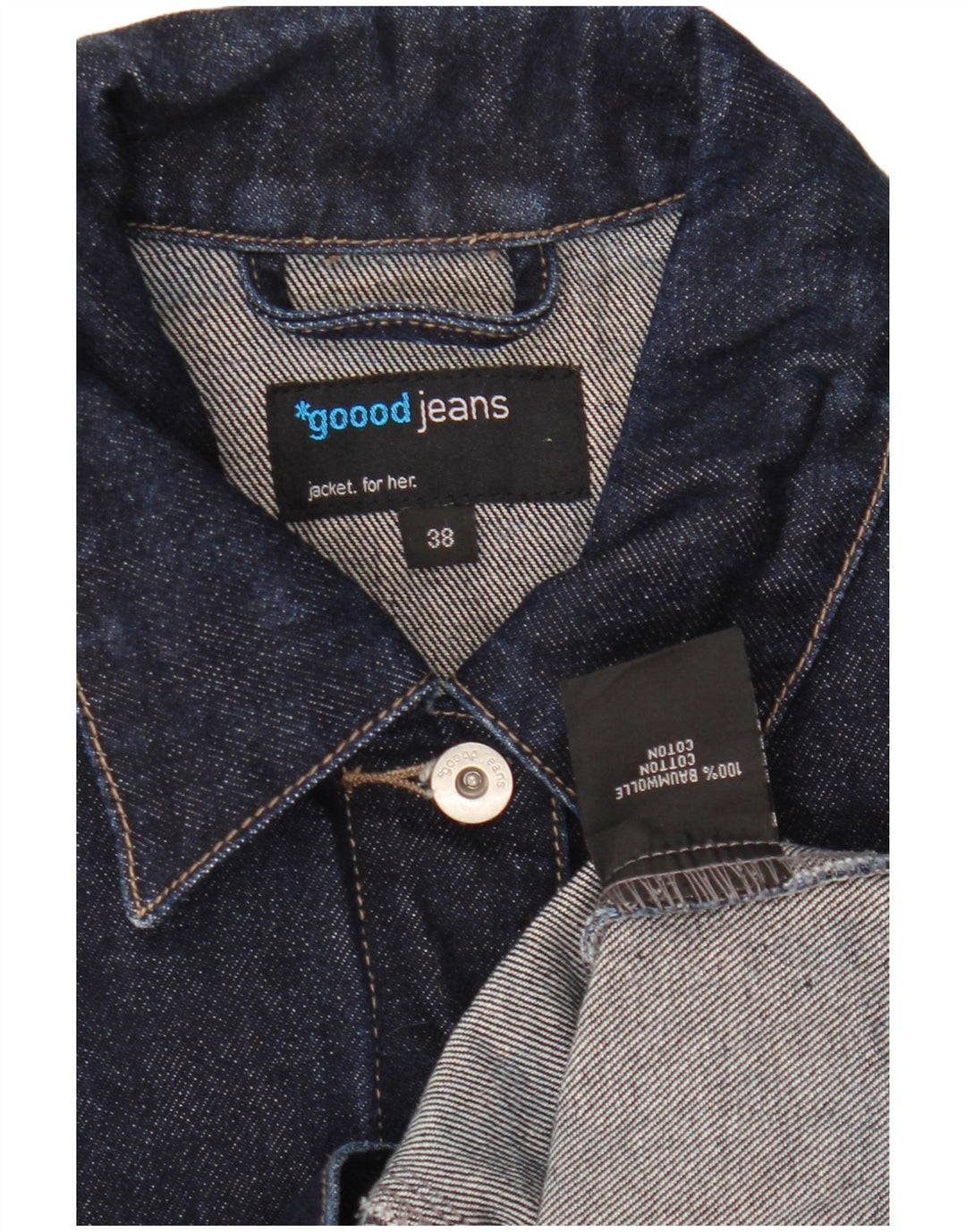 Jaqueta jeans feminina VINTAGE EU 38 algodão azul marinho médio