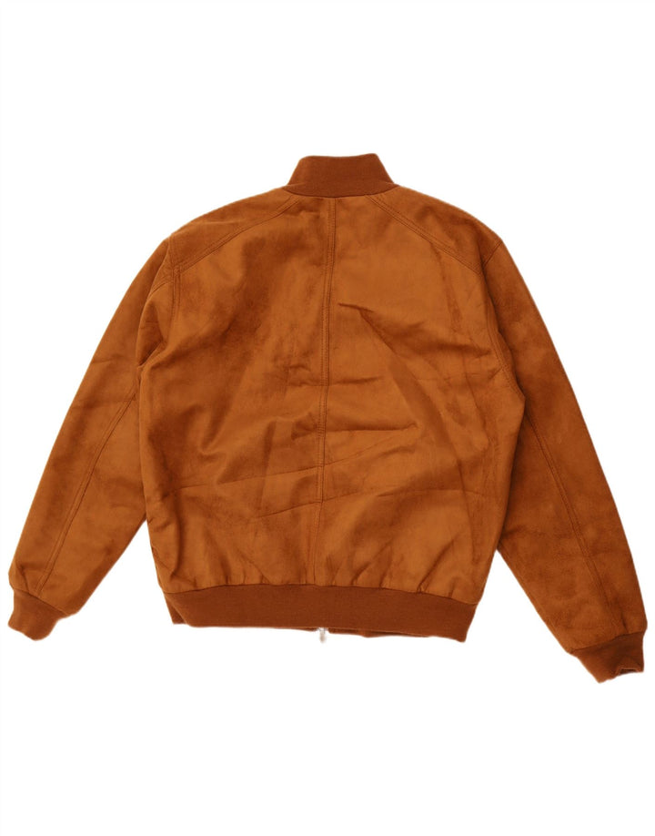 Reportagem Mens Suede Bomber Jacket UK 40 Grande Marrom