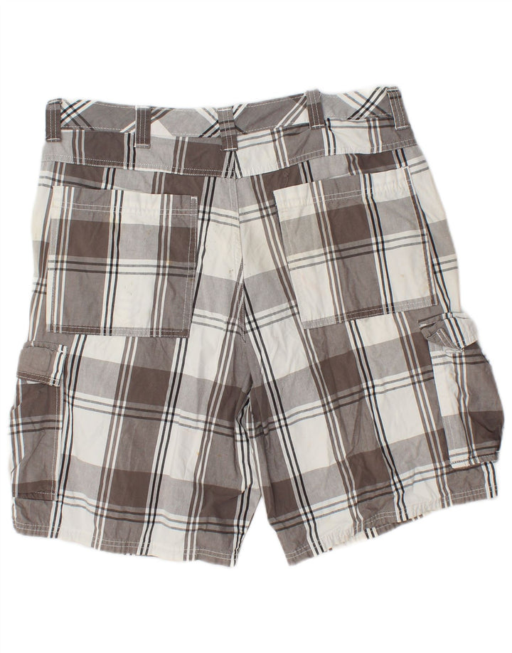 Shorts cargo masculino Wrangler W34 grande algodão xadrez branco