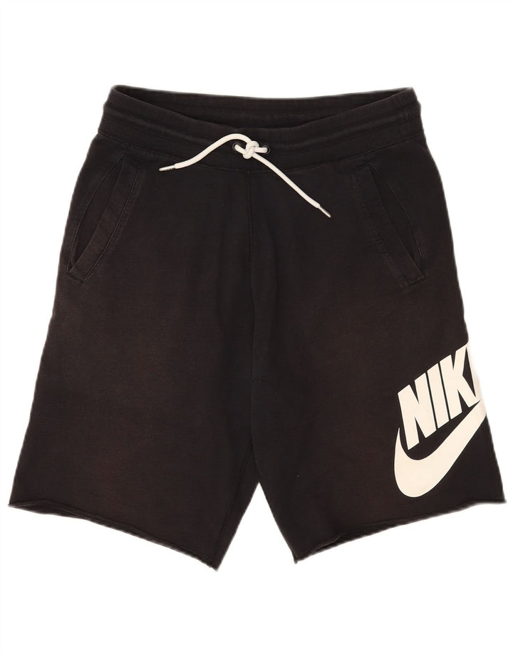 NIKE Mens Graphic Sport Shorts Small Black Cotton
