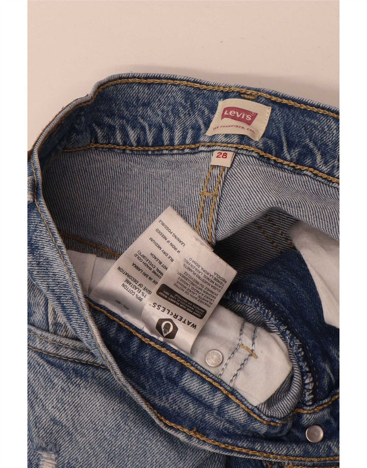 Jeans feminino Levi's desgastado queimado W28 L29 algodão azul