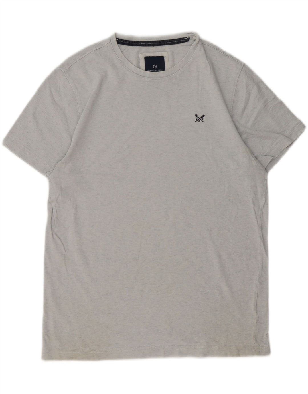 Camiseta masculina Crew Clothing Top algodão cinza médio