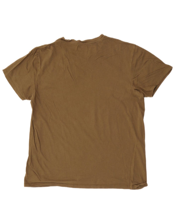 Camiseta feminina Diesel Top UK 14 grande algodão cáqui