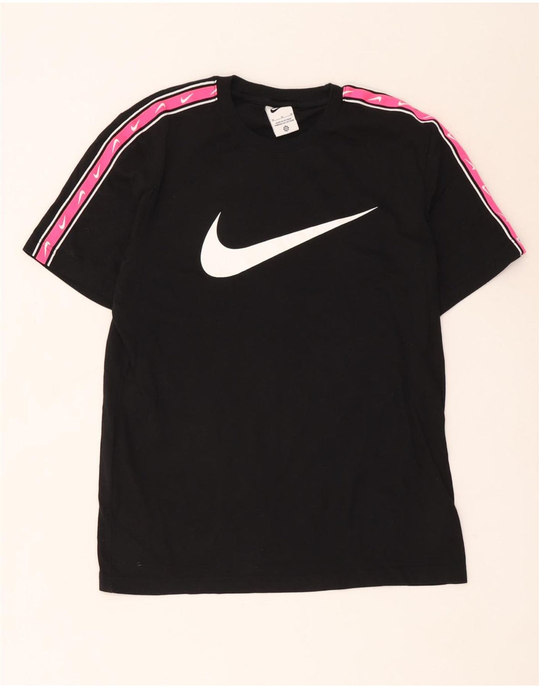 Camiseta Nike masculina gráfica Top médio preto colorblock algodão