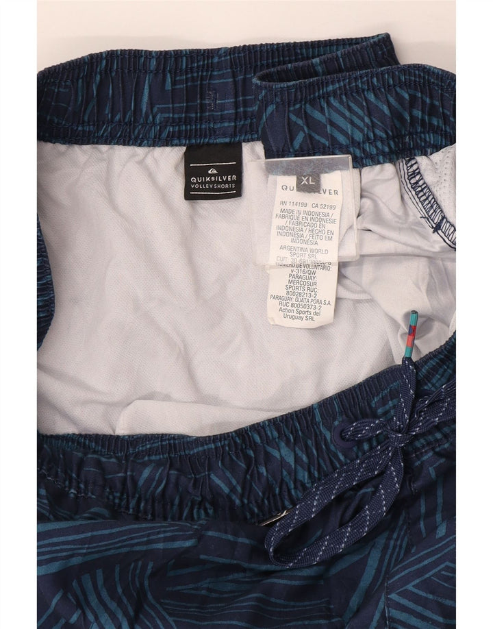 Shorts de natação masculino Quiksilver XL azul marinho poliéster geométrico