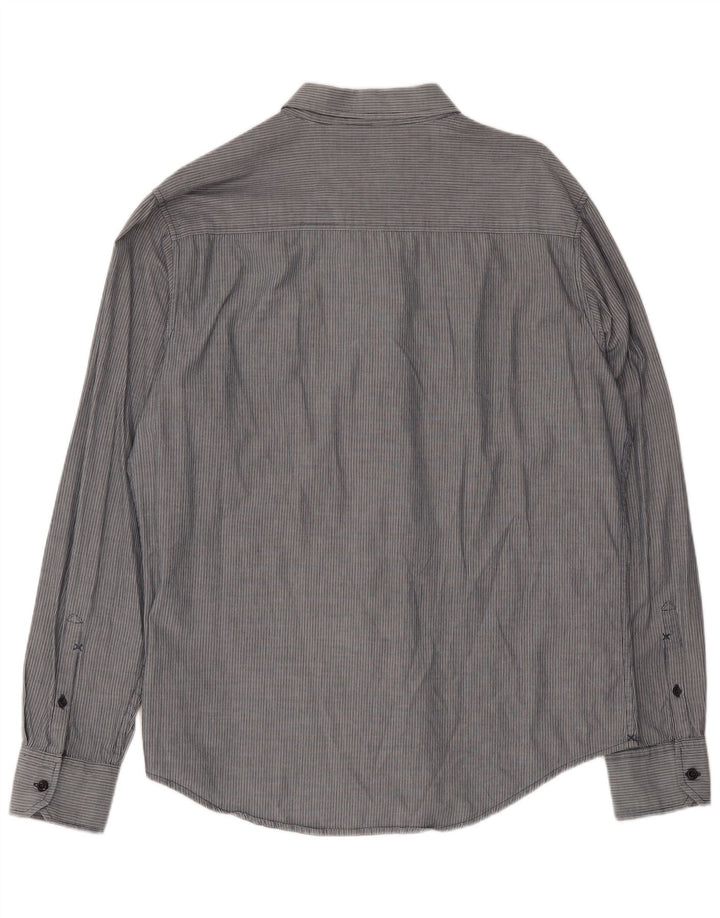 Camisa masculina Lee XL cinza risca de giz algodão