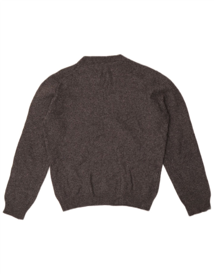 Suéter masculino Zara com gola redonda e lã manchada cinza médio