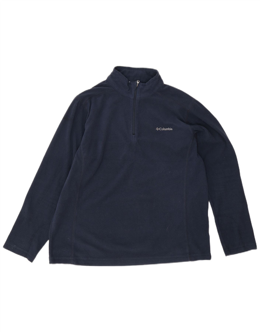 Suéter de lã Columbia masculino com zíper e gola grande azul marinho