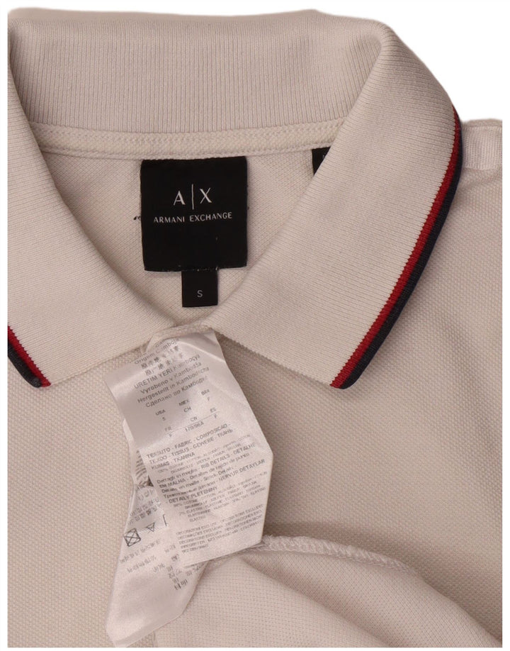 Camisa polo masculina Armani Exchange pequena algodão branco