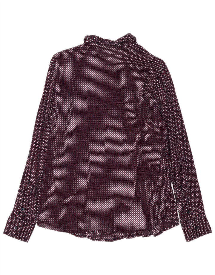 Camisa feminina com estampa abstrata BENETTON Reino Unido 14 algodão multicolorido médio