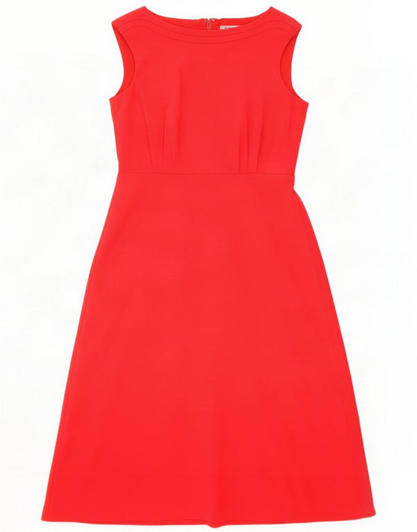 Hobbs Womens Sleeveless A-Line Dress UK 14 Large Red Polyester