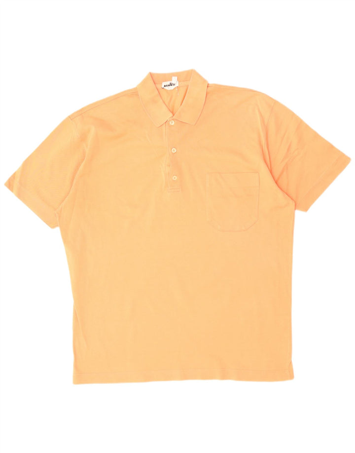 Camisa polo masculina VINTAGE algodão laranja médio