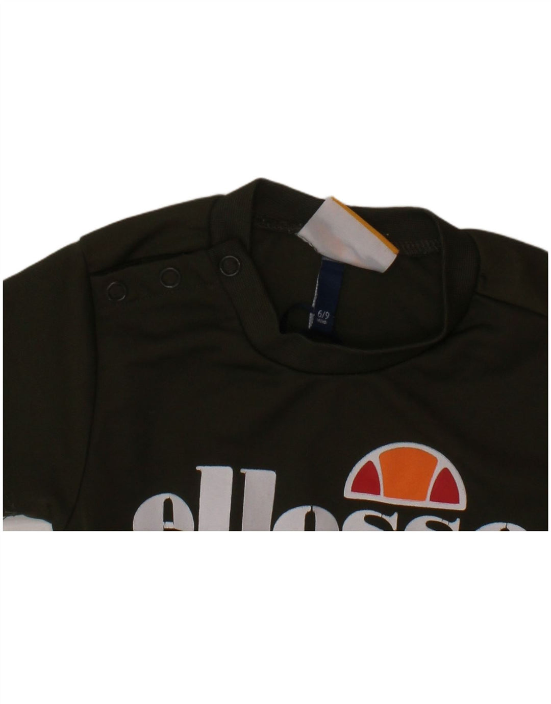 Camiseta gráfica ELLESSE para meninos de 6 a 9 meses cáqui colorblock