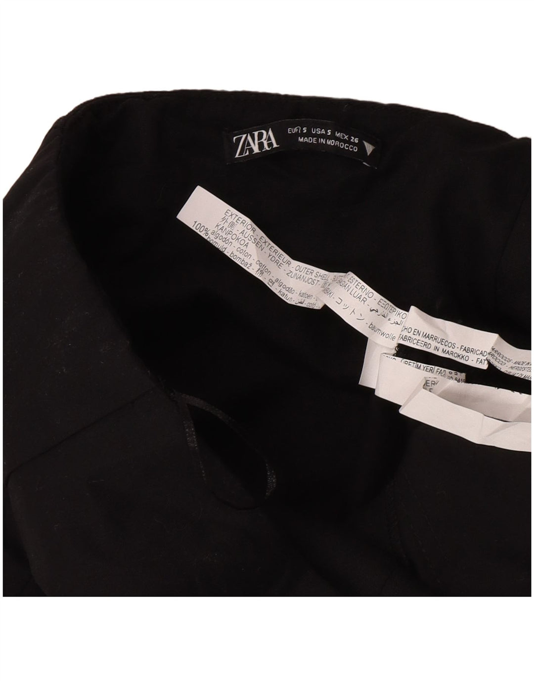 Macacão feminino sem alças Zara Reino Unido 10 pequeno algodão preto