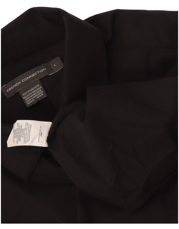 Camisa masculina French Connection grande algodão preto