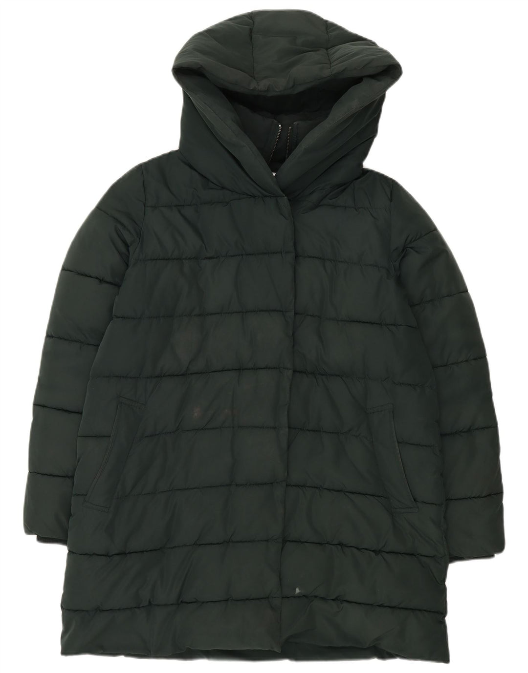 Casaco acolchoado com capuz feminino Hobbs UK 14 grande poliéster verde