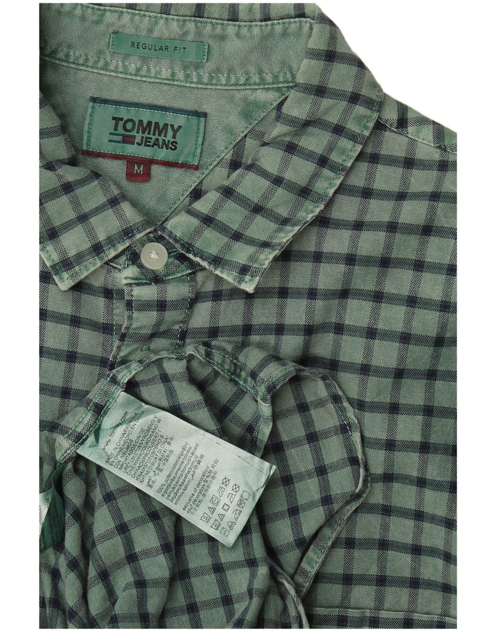 Camisa masculina Tommy Hilfiger Regular Fit algodão xadrez verde médio