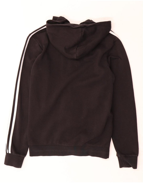 Adidas masculino zip moletom com capuz pequeno algodão preto