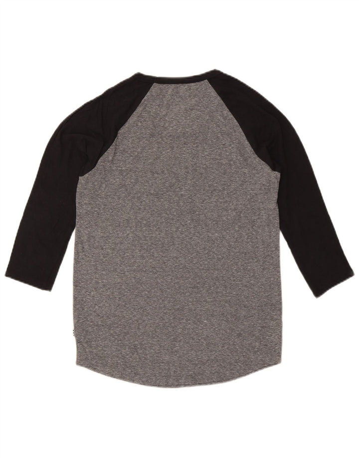 Top gráfico feminino VANS manga 3/4 UK 10 pequeno cinza colorblock