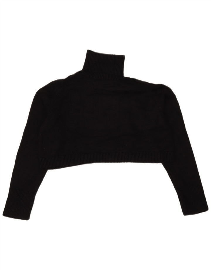 Suéter feminino Zara com gola alta e gola alta, tamanho UK 10, preto pequeno