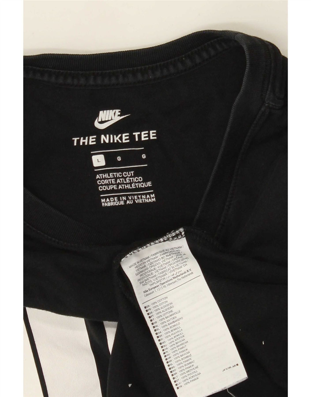 Top gráfico masculino Nike Athletic Cut manga comprida grande algodão preto