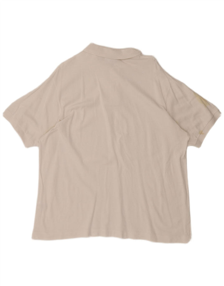 Camisa polo masculina Lacoste tamanho 7 2XL algodão branco