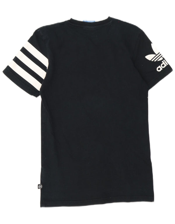 Adidas Mens Graphic T-Shirt Top Pequeno Algodão Preto