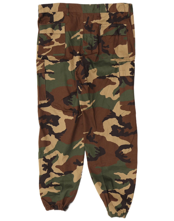 Calças cargo masculinas vintage EU 54 2XL W42 L31 cáqui camuflagem exército