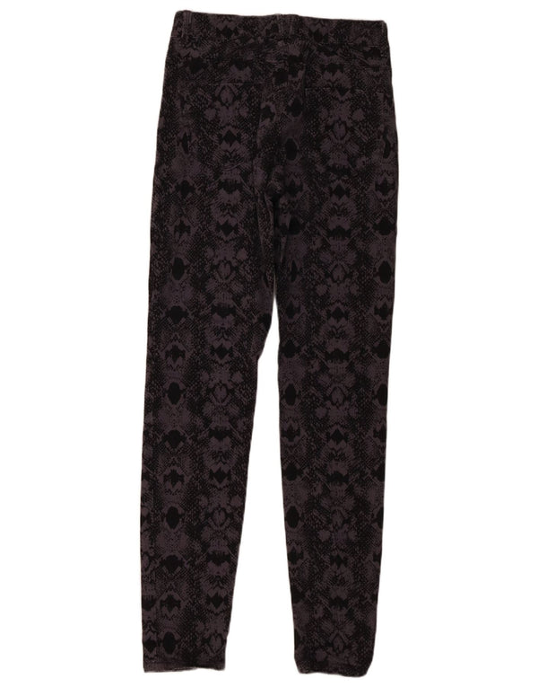 Calça jeans feminina Marks & Spencer UK 8 pequena W28 L29 preta geométrica