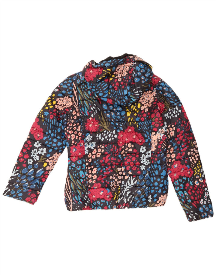 Jaqueta Acolchoada com Capuz Feminina Adidas UK 12 Médio Multicolorida Floral de Nylon
