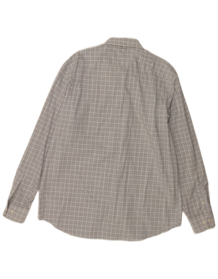 Camisa masculina Nautica grande algodão xadrez branco