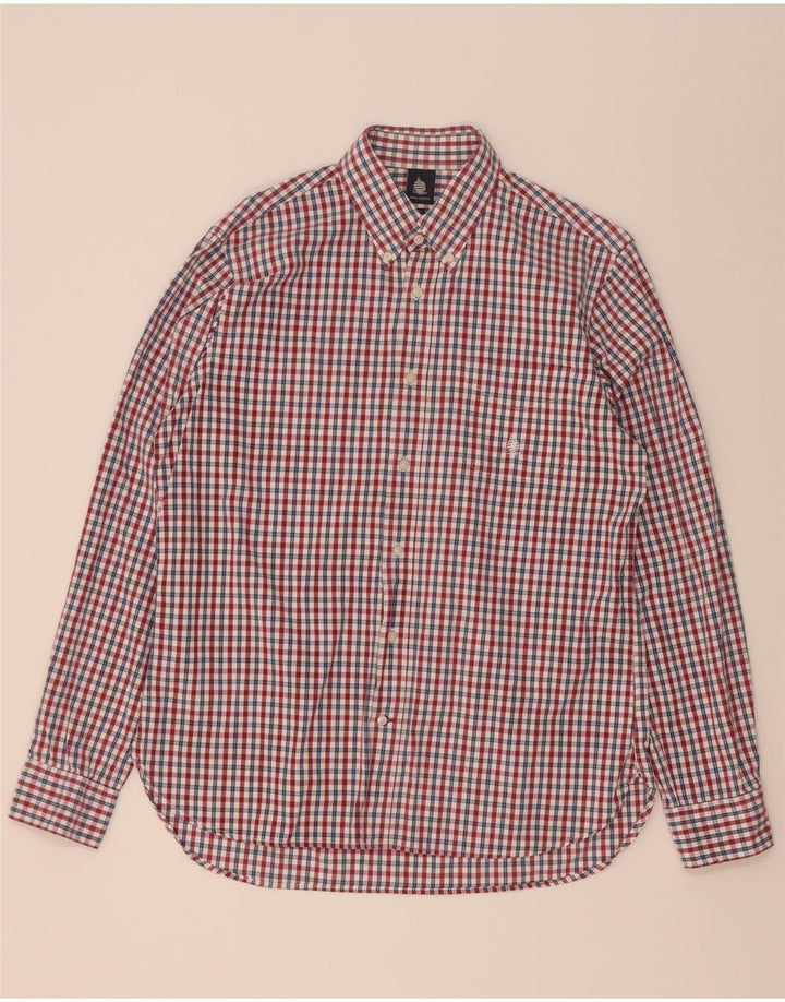 Marina Yachting Camisa masculina de ajuste regular tamanho 42 grande algodão vermelho guingão