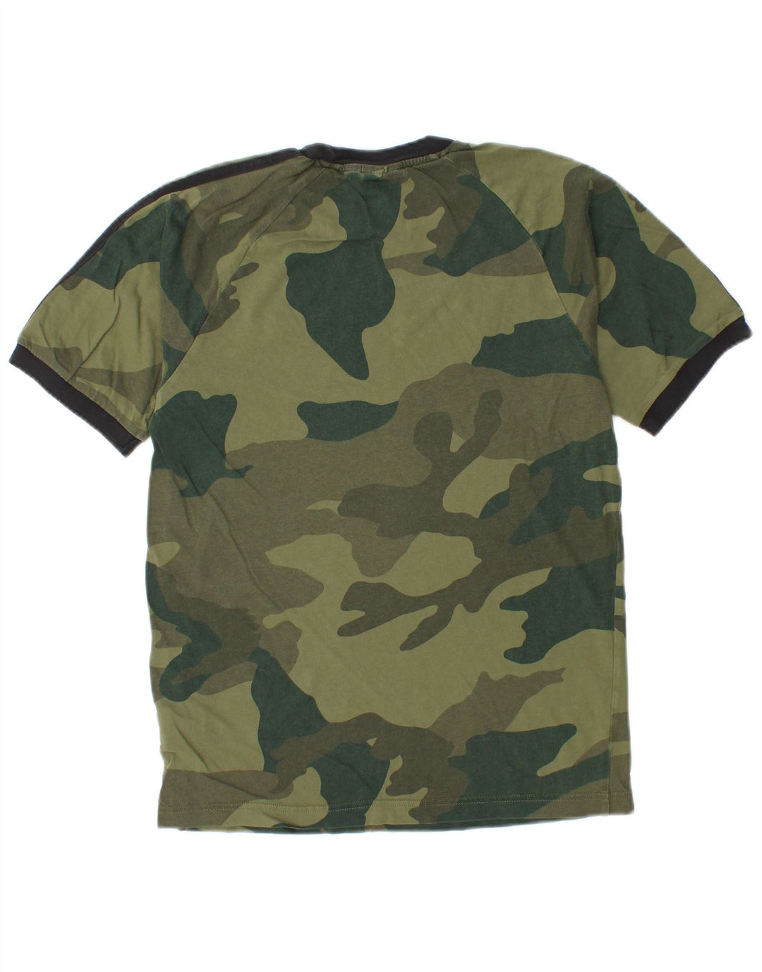 Camiseta masculina Adidas pequena camuflada cáqui algodão