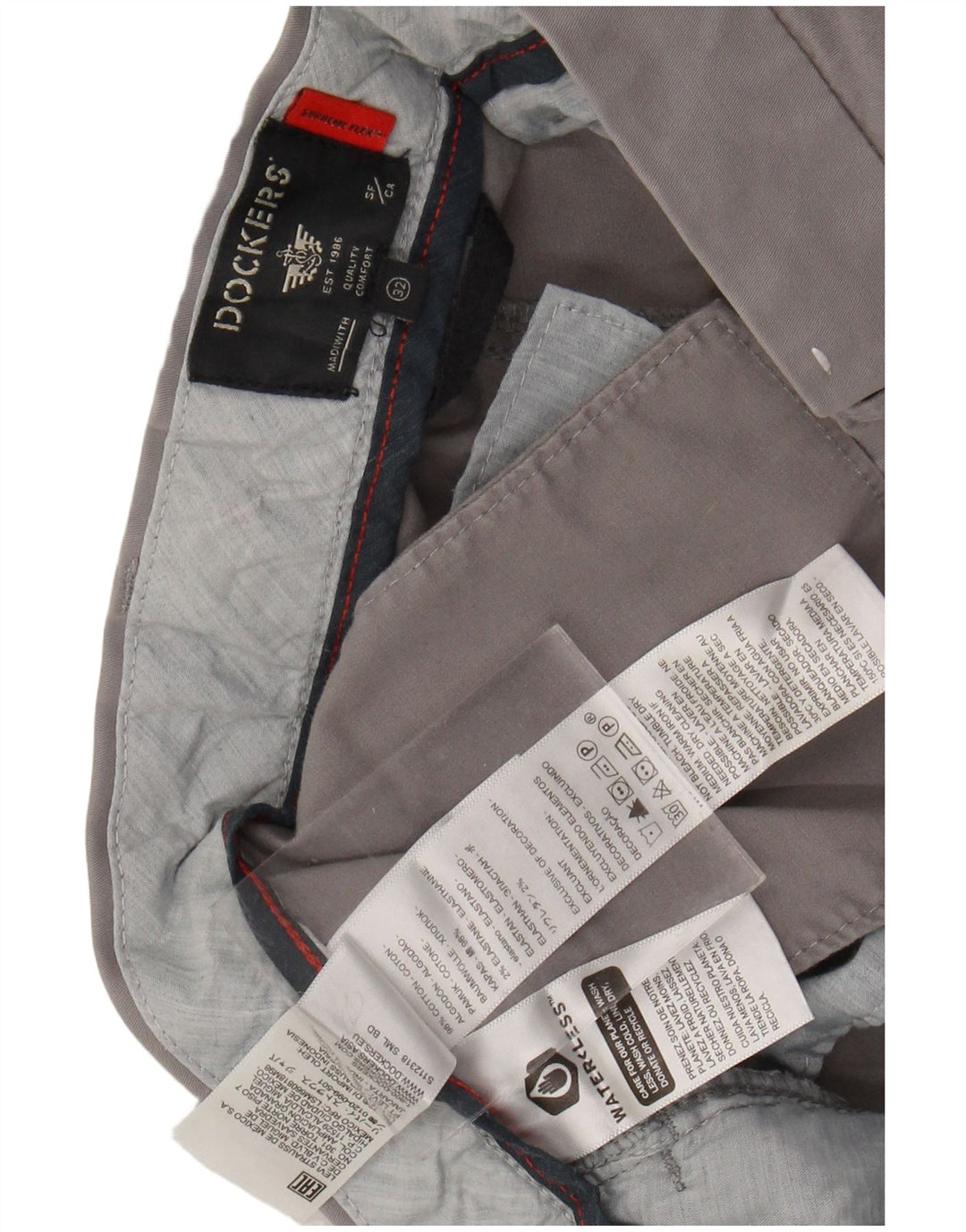 DOCKERS Mens Chino Shorts W32 Algodão Cinza Médio