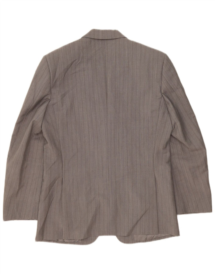 Jaqueta blazer masculina Pierre Cardin com 2 botões UK 38 listrada cinza médio