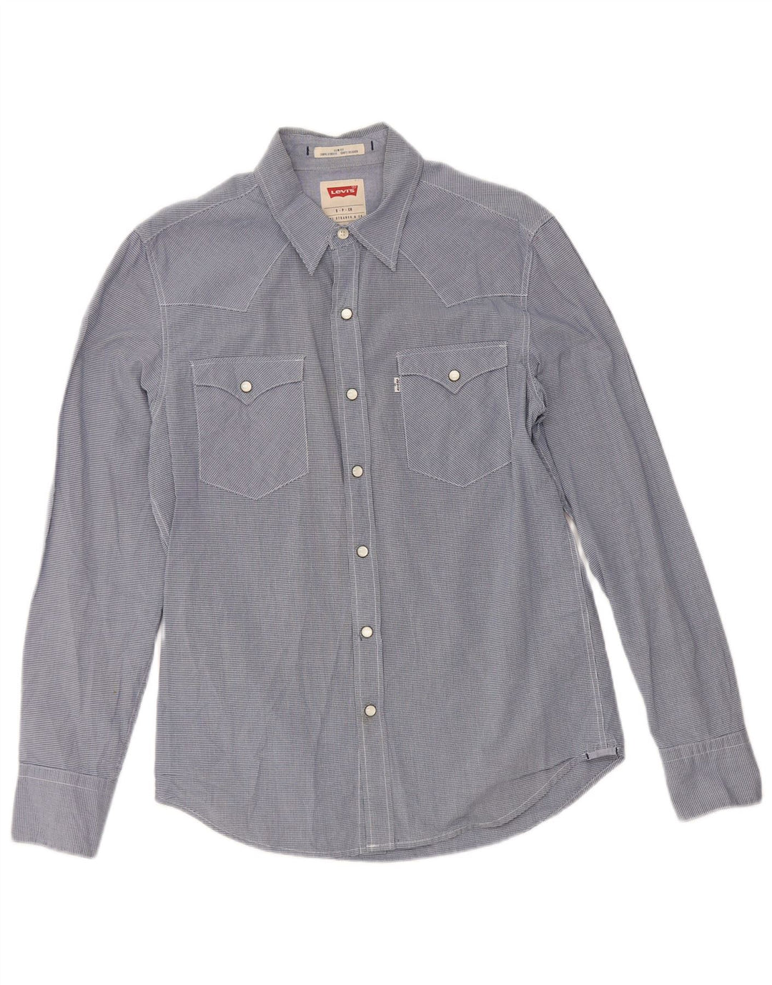 Camisa masculina Slim Fit Levi's pequena azul marinho algodão guingão
