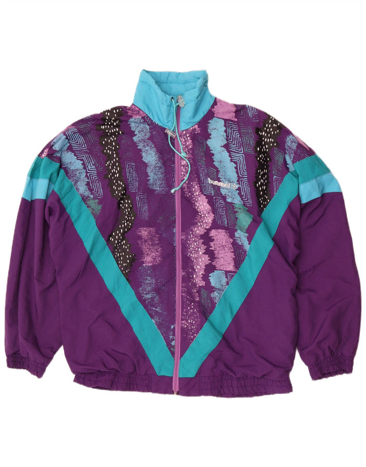Hummel Jaqueta masculina de agasalho grande bloco colorido roxo
