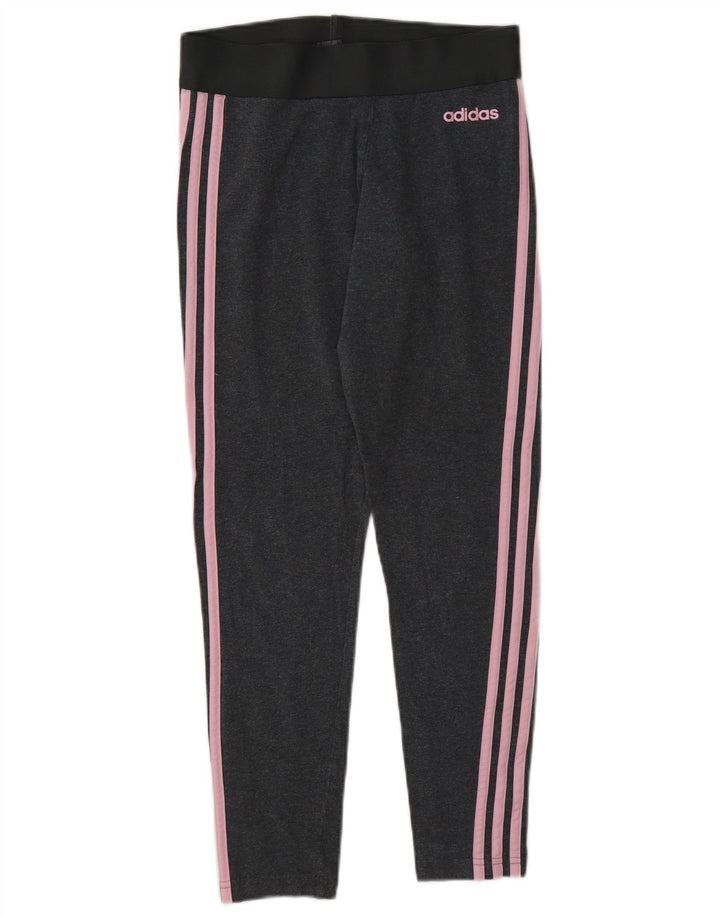 Leggings Adidas Femininas UK 10 Pequenas Cinza Algodão