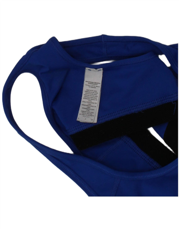 Sutiã esportivo feminino Nike Top pequeno azul poliéster esportivo