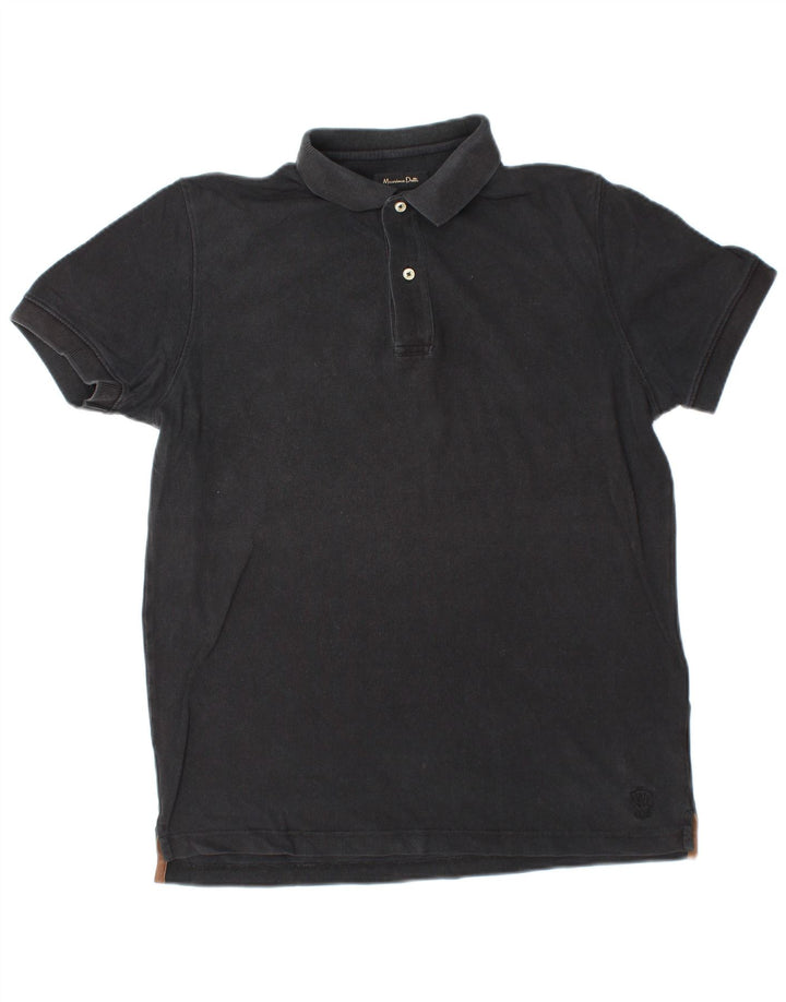 Camisa polo masculina MASSIMO DUTTI pequena preta