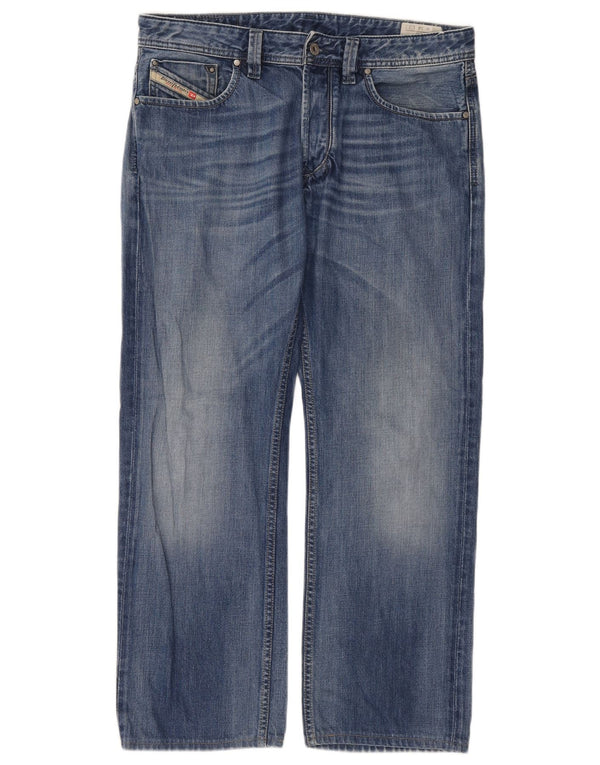 Diesel Mens Larkee Straight Jeans W34 L29 Azul Algodão