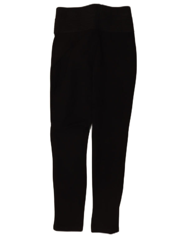 Zara Womens Crop Leggings UK 12 Médio Preto Poliéster