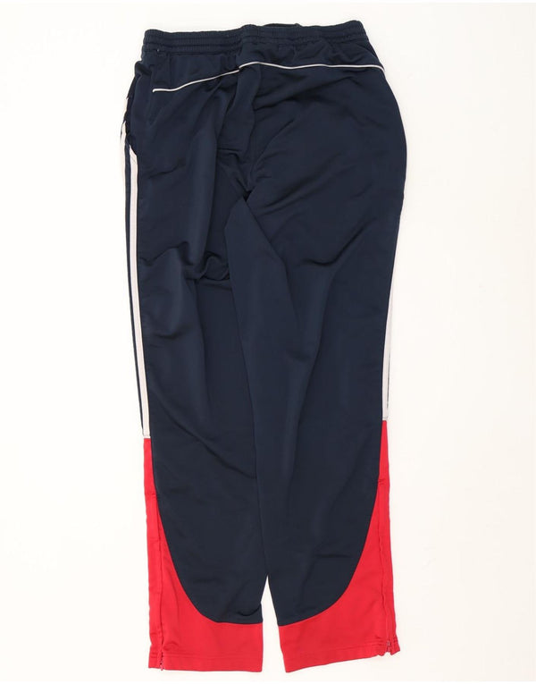 Calça de treino masculina Adidas Joggers UK 44/46 grande bloco colorido azul marinho
