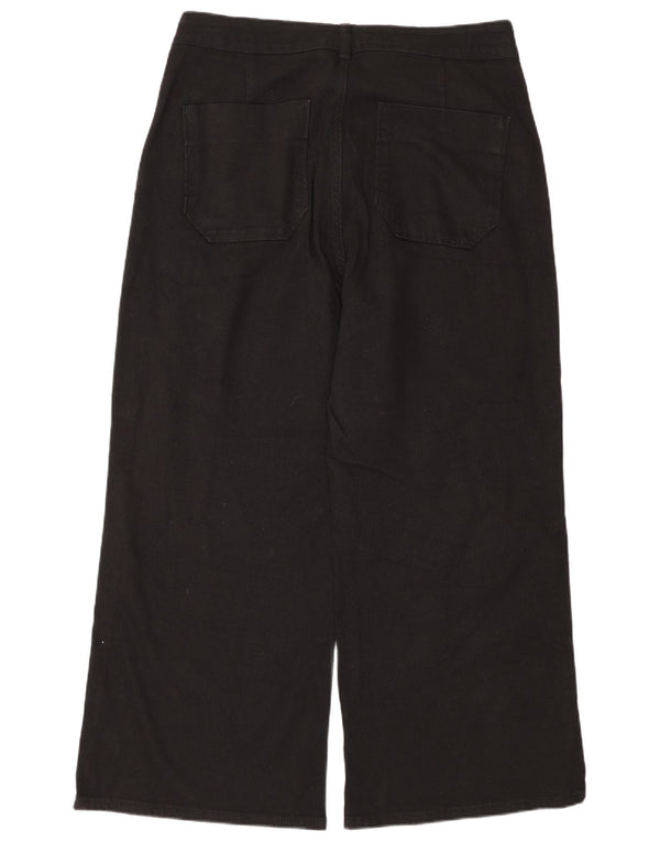 Calça jeans feminina Zara com cintura alta e perna larga EU 44 XL W34 L26 preta