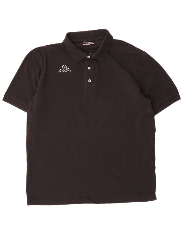 Camisa polo masculina Kappa grande algodão preto