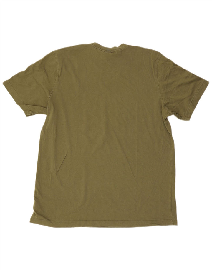 Adidas Mens Camiseta Top Médio Algodão Cáqui