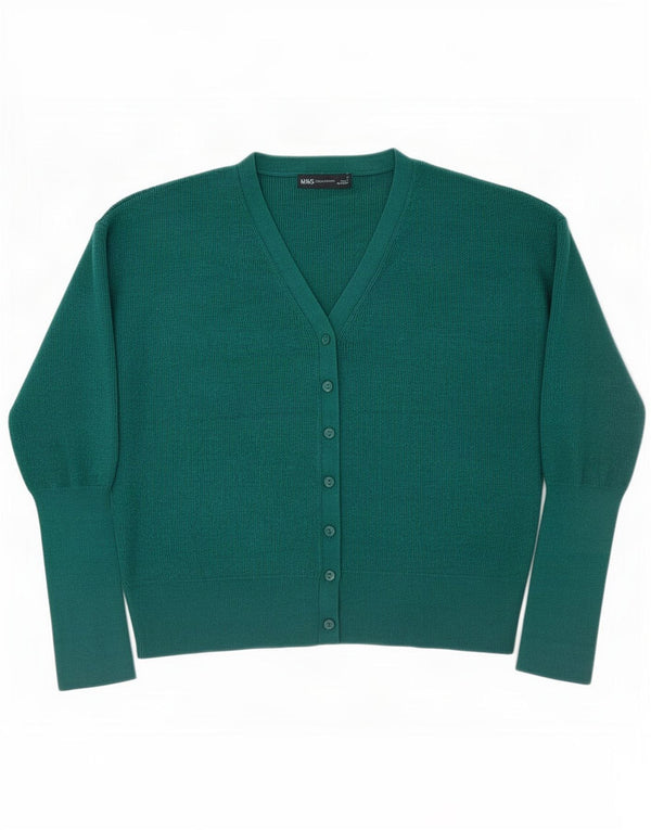 Suéter cardigã feminino Marks & Spencer UK 14 viscose verde médio