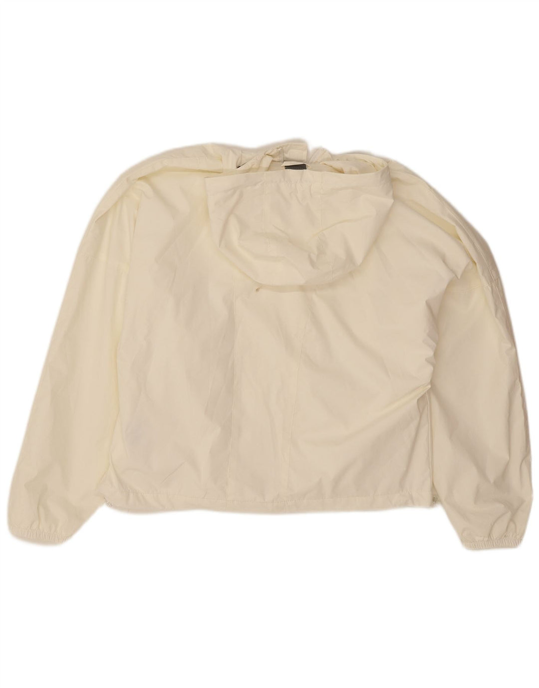 Jaqueta corta-vento feminina New Balance com capuz grande UK 14 médio branco
