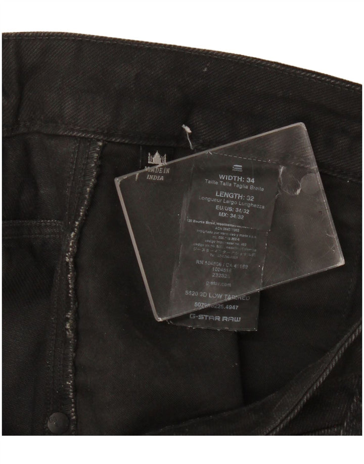 Jeans cônicos masculinos G-Star W34 L32 algodão preto